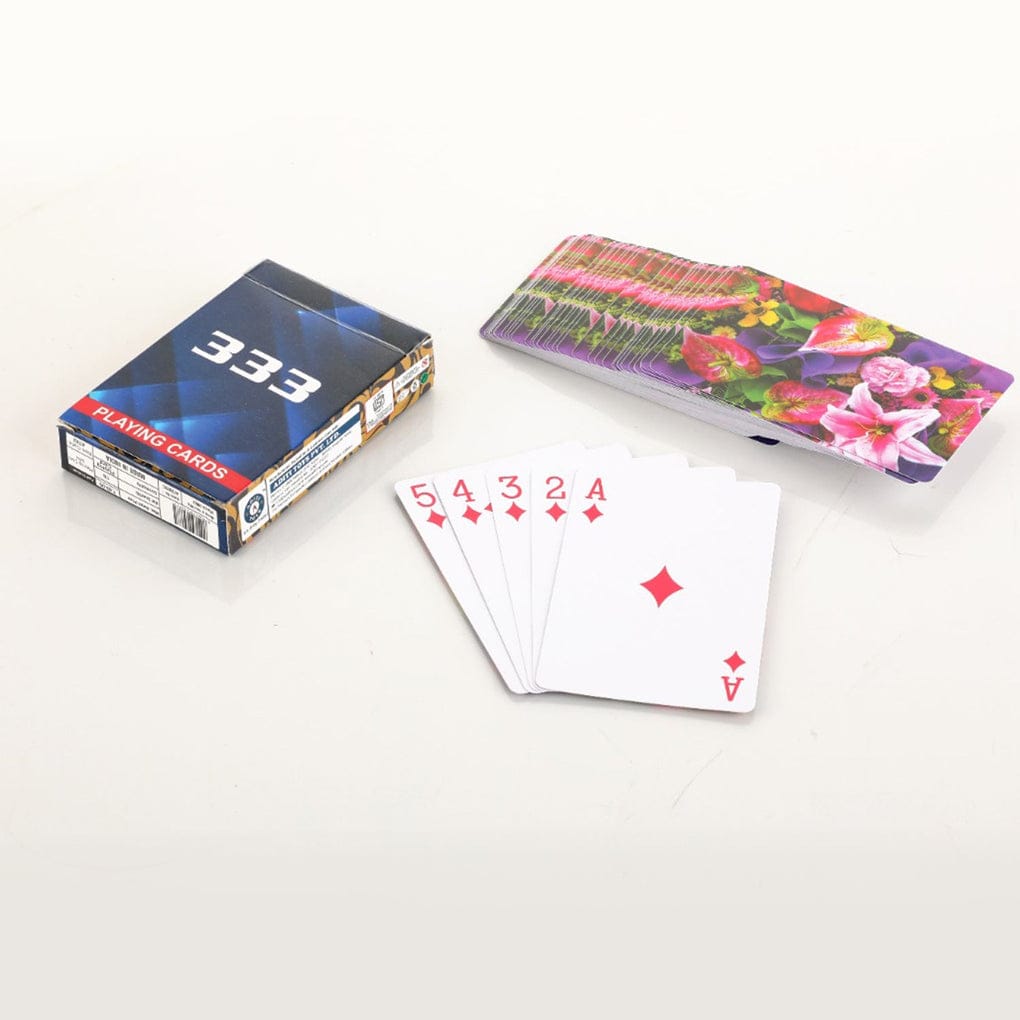 Detailed patterns on the back of Aditi's luxury playing cards.
