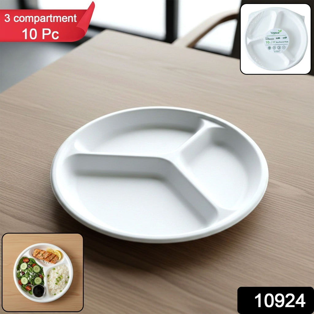 Leak-resistant compostable sectioned plate ideal for hot and cold food