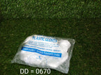 Hand wearing a transparent disposable glove, showing its flexibility and clear material.