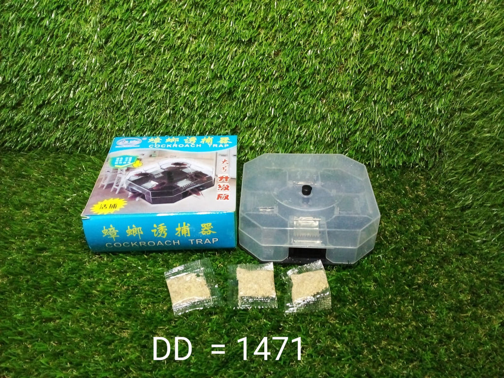 Illustration demonstrating the cockroach entry and trapping mechanism of the box.