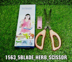 Stainless steel vegetable scissors with five blades for efficient cutting