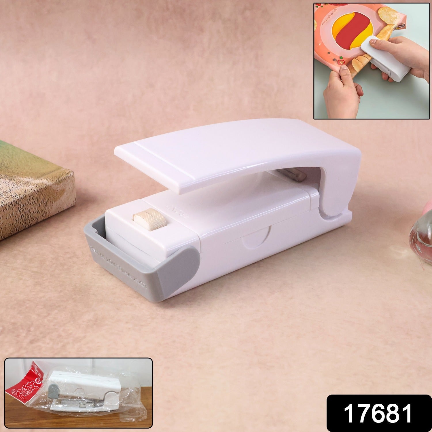 Handheld mini heat sealer machine resealing food storage bag