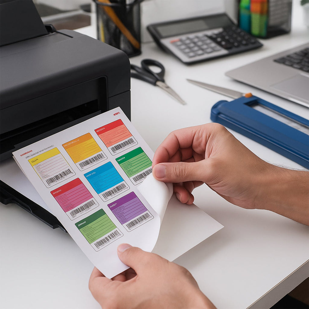 A4 size sticker paper showing white matte face stock for custom printing