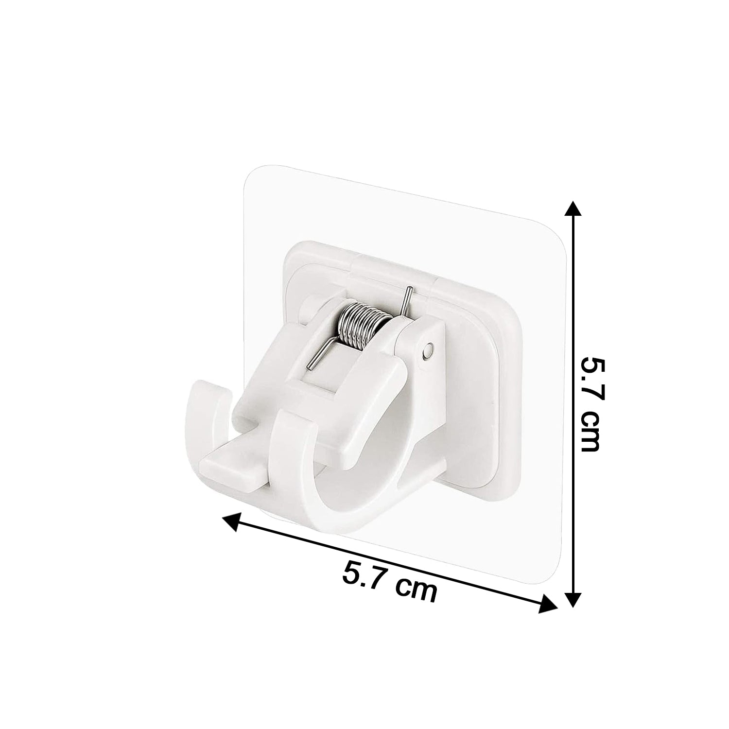 Compact adhesive towel rod holder for bathroom organization