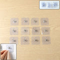 Transparent self-adhesive wall hook set for home organization