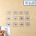 Transparent self-adhesive wall hook set for home organization