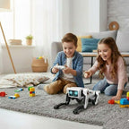 Robotic dog performing tricks in indoor setting
