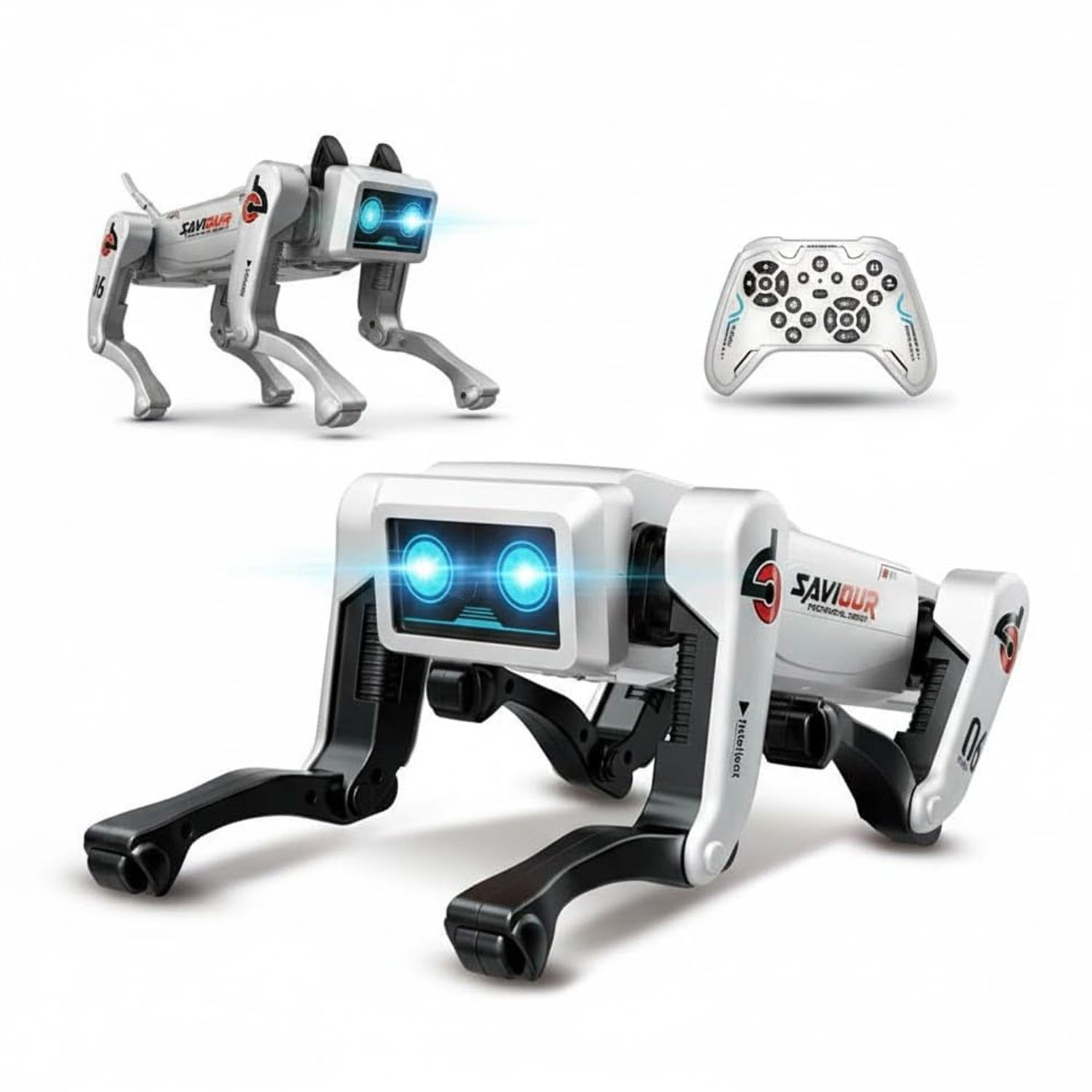 Smart robotic dog with remote control and LED eyes