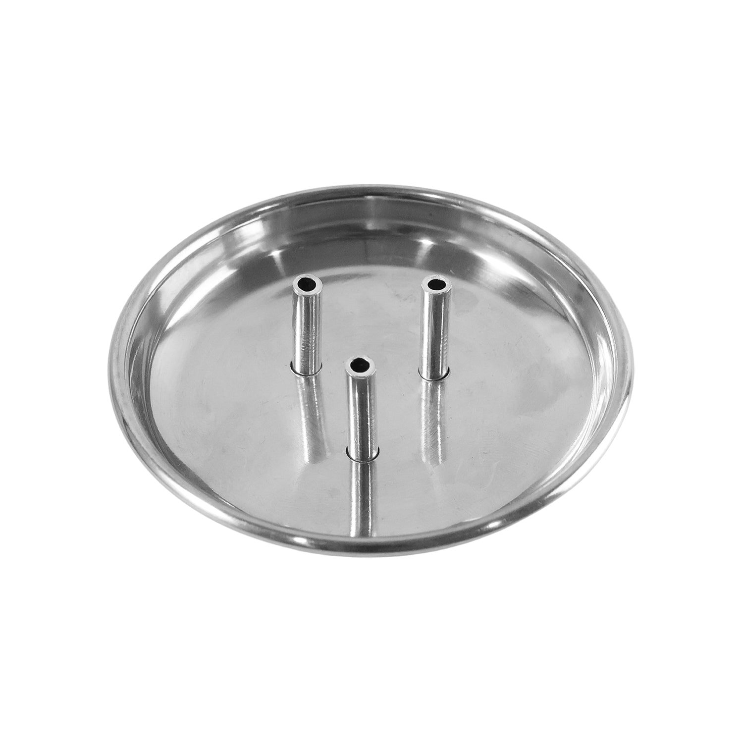 Metal incense holder with built-in ash collection plate