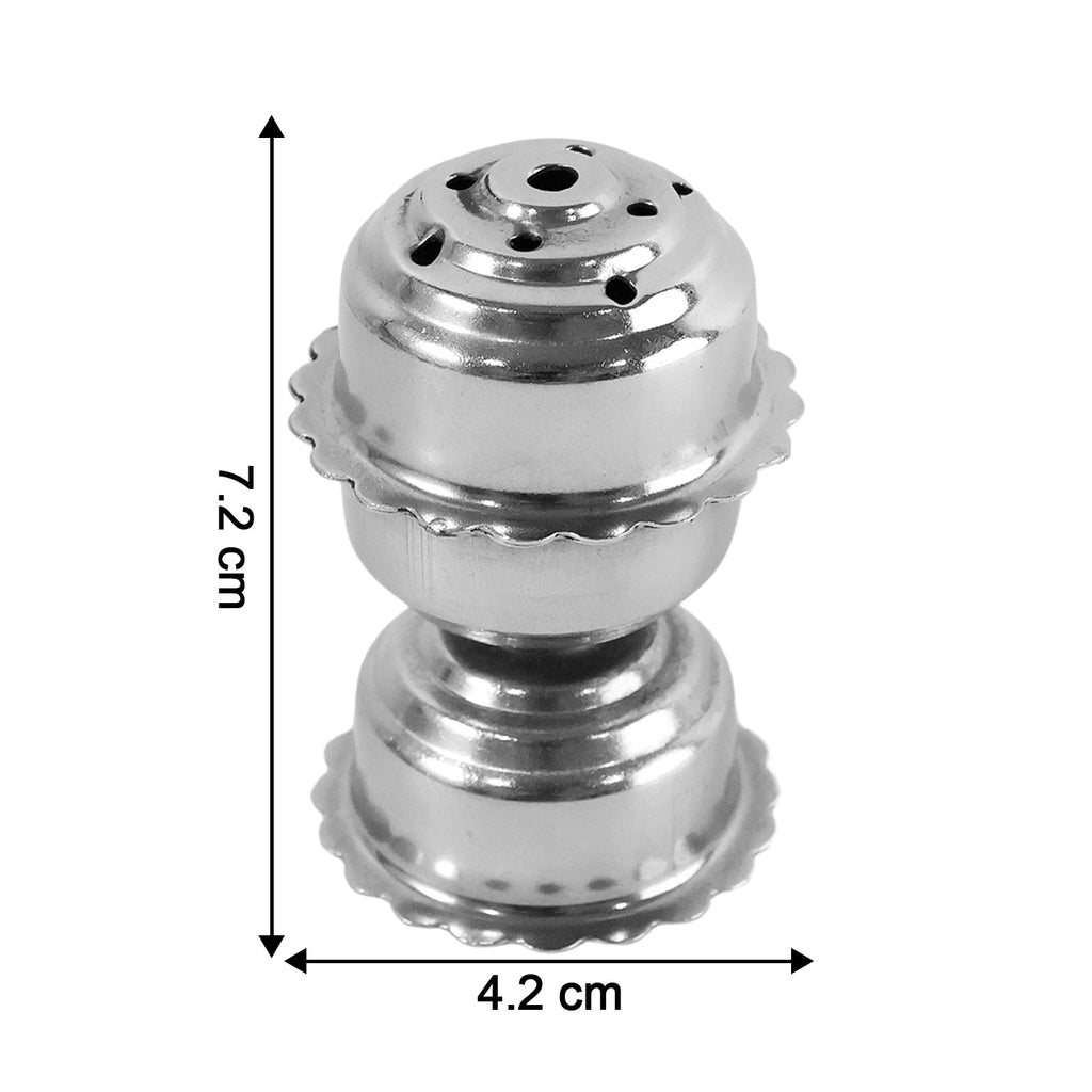 Polished metal incense stand with heavy base for secure use