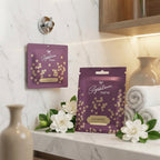 Hanging Gardenia fragrance sachet in a car interior for fresh scent.