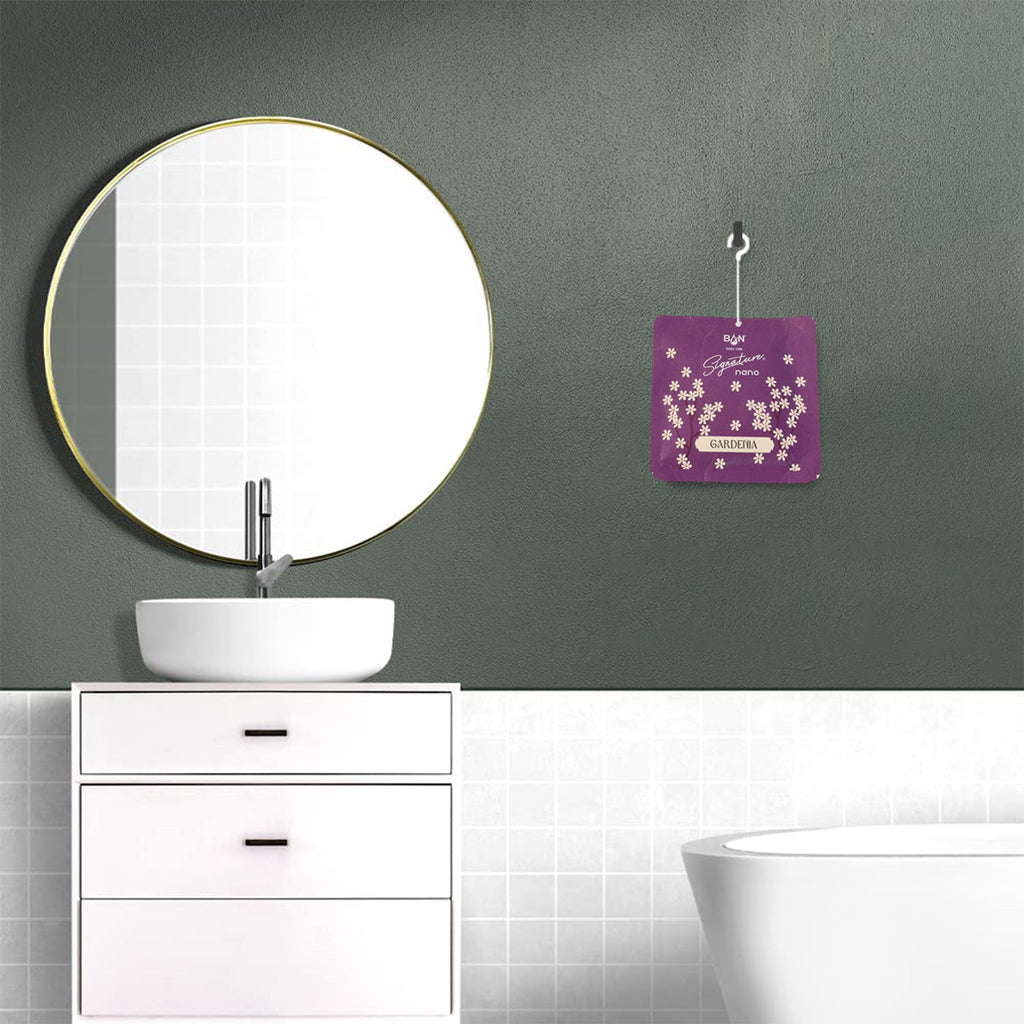 Decorative Gardenia air freshener pouch enhancing room freshness.