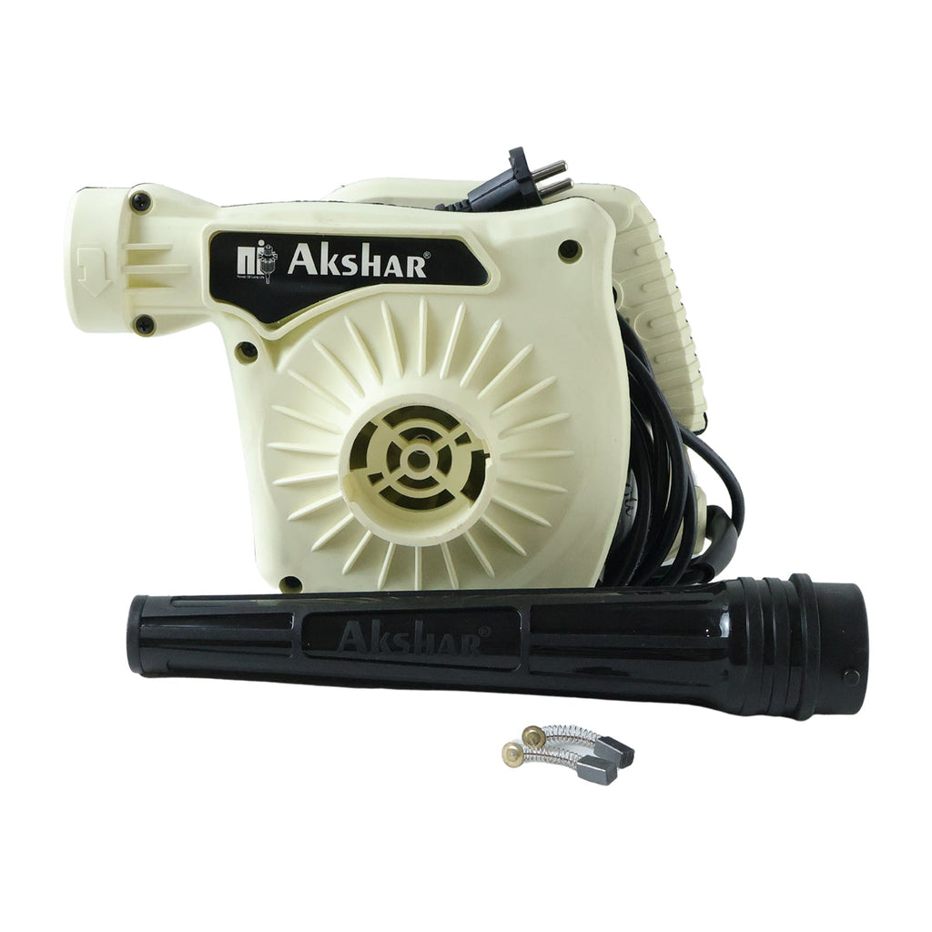 Electric air blower in use for cleaning and blowing