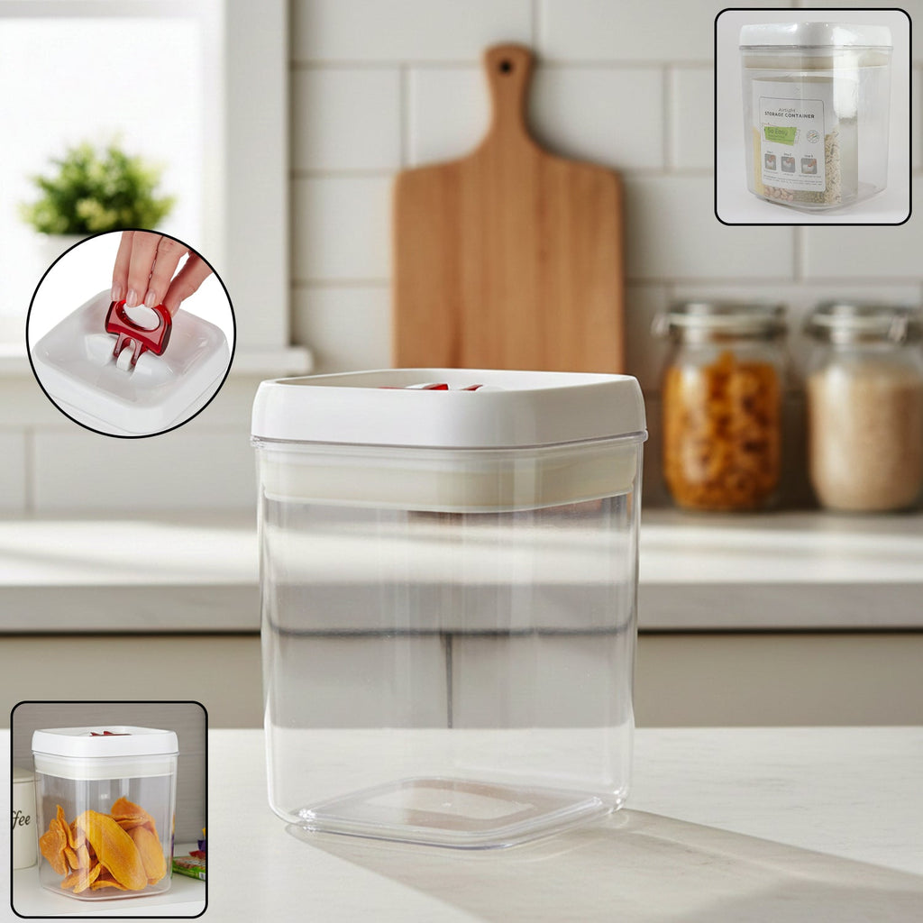 Airtight 1100ml kitchen storage container with secure lock for dry food