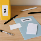 All purpose adhesive white labels pack open showing label sheets