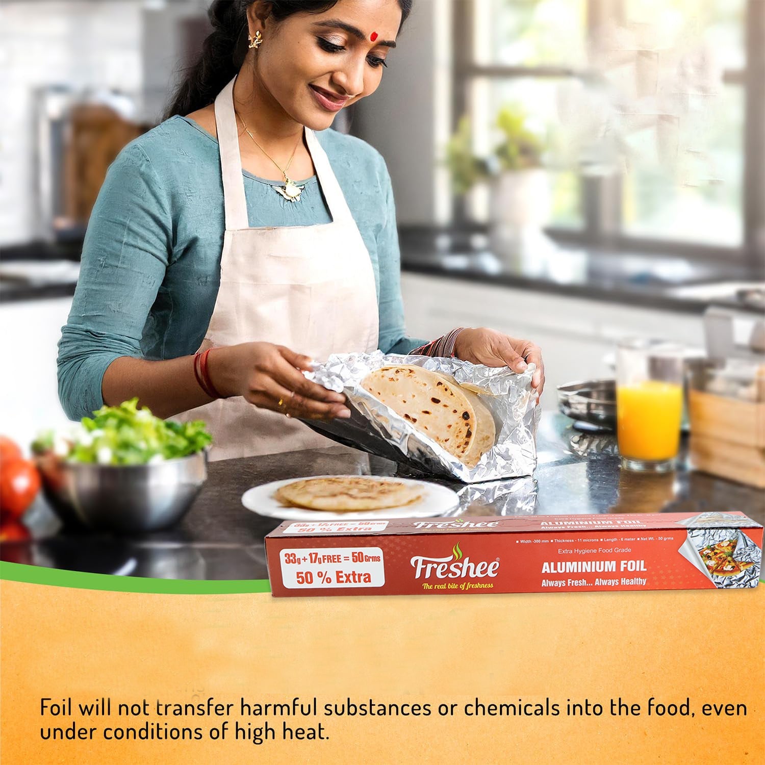 Kitchen aluminium foil roll ideal for baking and food storage