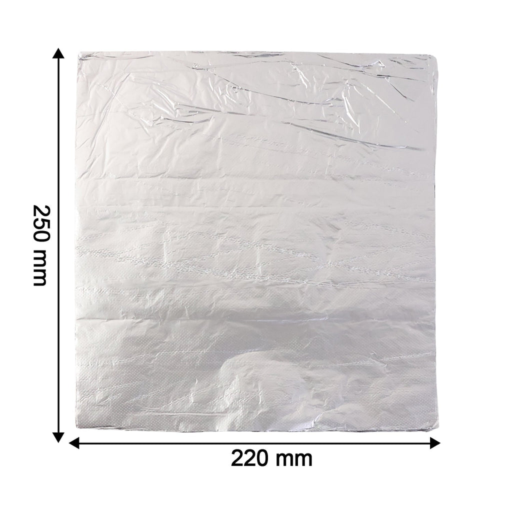 Silver food-grade aluminium foil sheets suitable for ovens