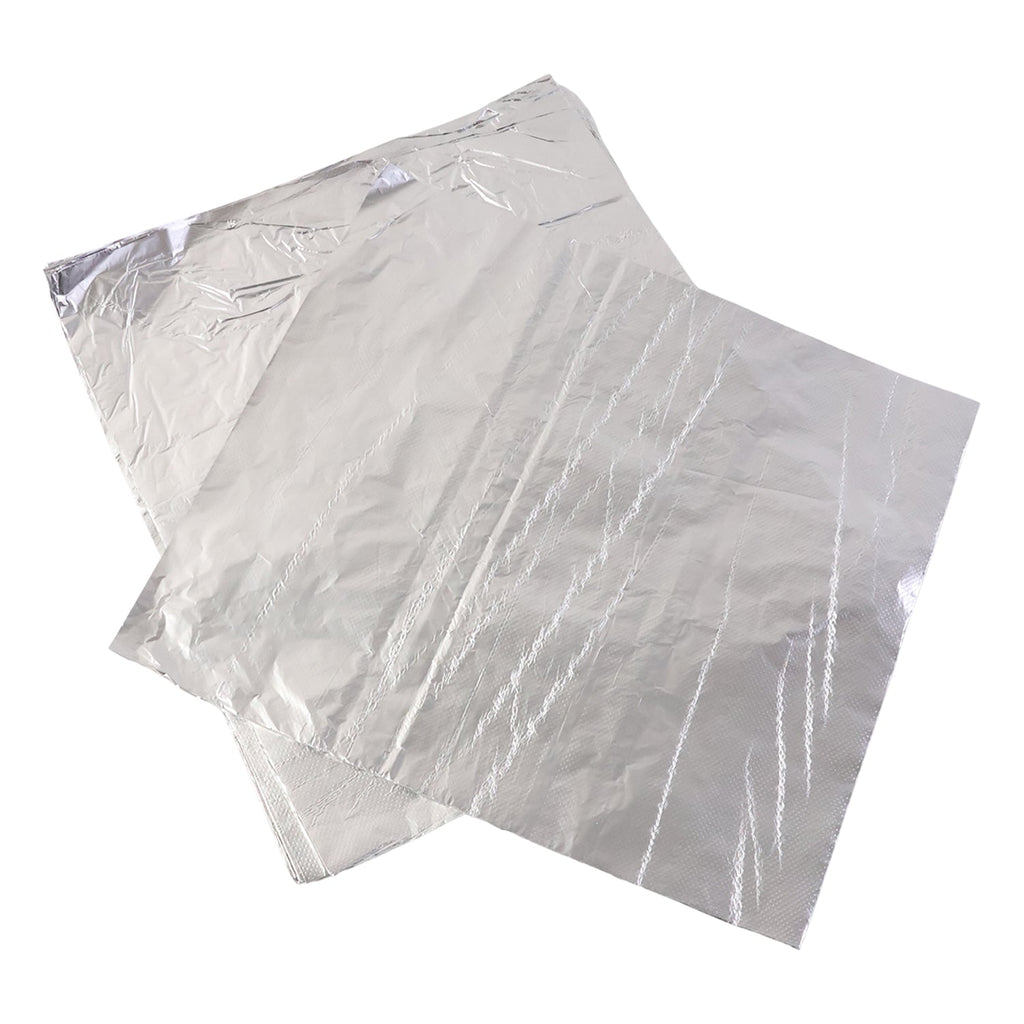 Pre-cut aluminium foil food wraps ready for kitchen and takeout