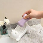 Durable plastic soap dish holder with stable anti-slip base for bathroom use