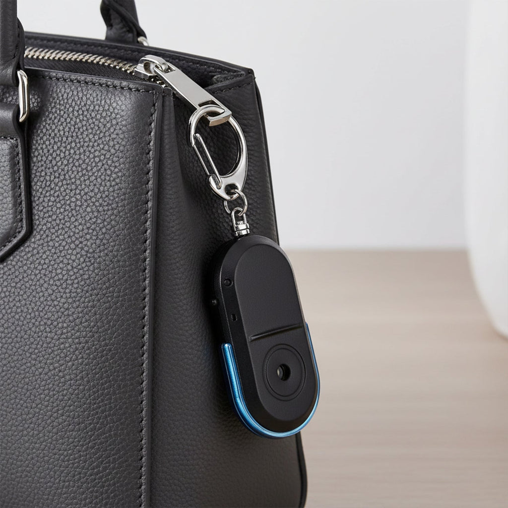 Durable emergency alarm keychain with quick activation feature