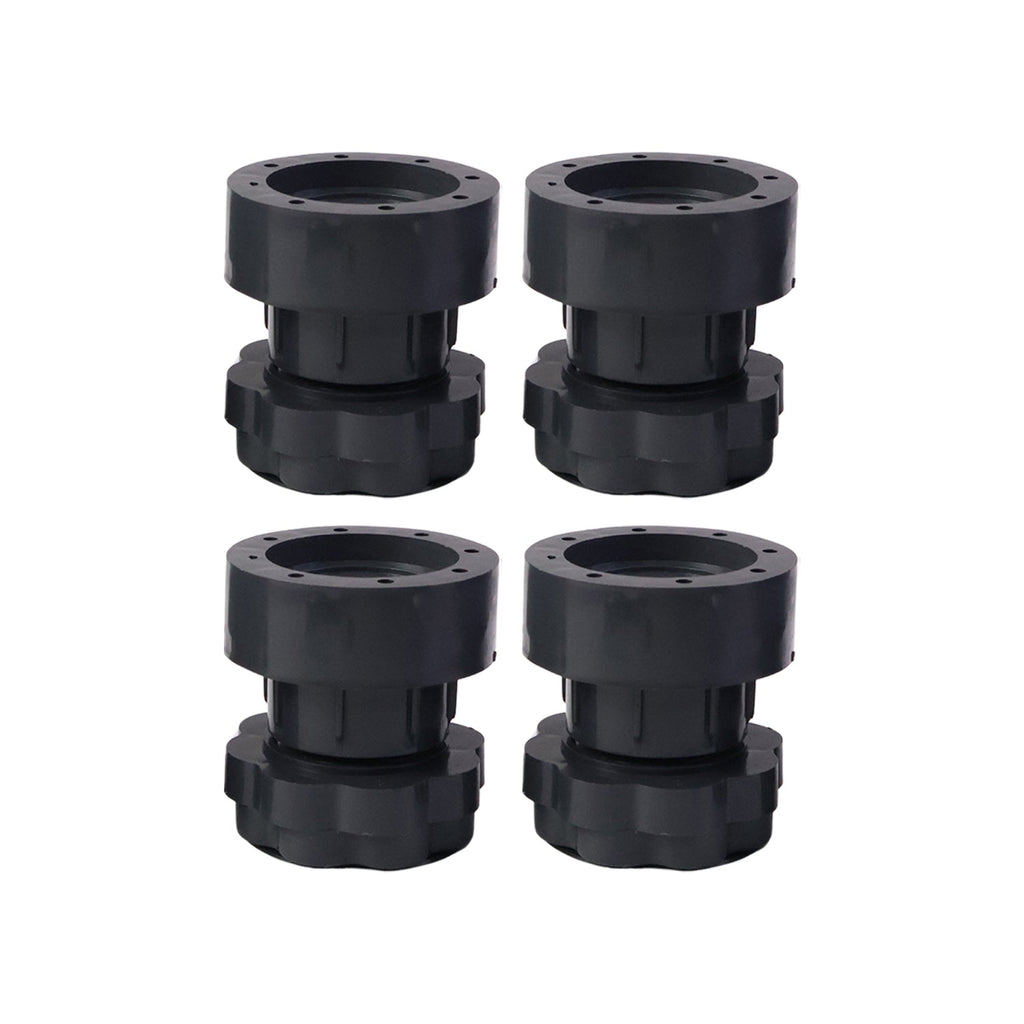 Adjustable height pads elevating heavy appliance to level surface