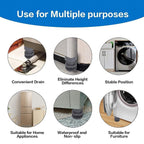 Anti-vibration pads installed under washing machine feet for stability