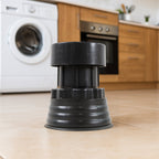 Close-up of adjustable furniture riser with anti-slip pad