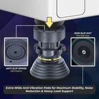 Adjustable stand elevated washing machine on anti-slip base