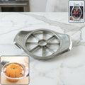 Stainless steel apple cutter with ergonomic handles for easy slicing