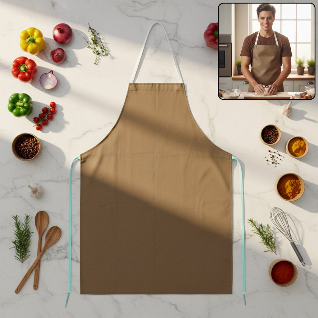 Classic black chef apron featuring adjustable neck strap