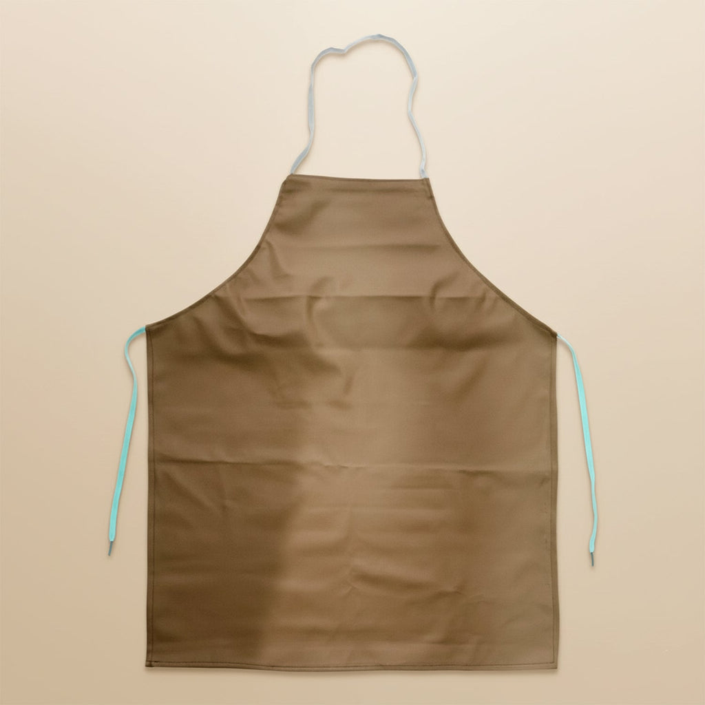 Kitchen apron worn during active cooking tasks