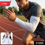 Breathable, stretchable compression arm sleeves for sports