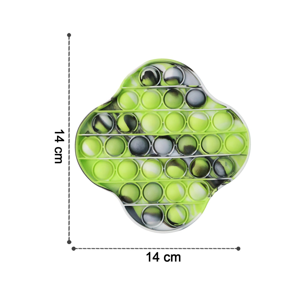 Size comparison of silicone pop it fidget toy with measuring scale