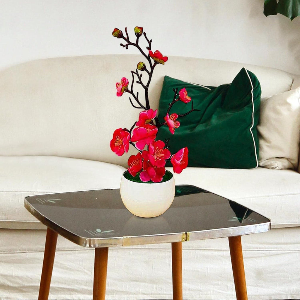Artificial floral arrangement with vibrant flowers for indoor decoration