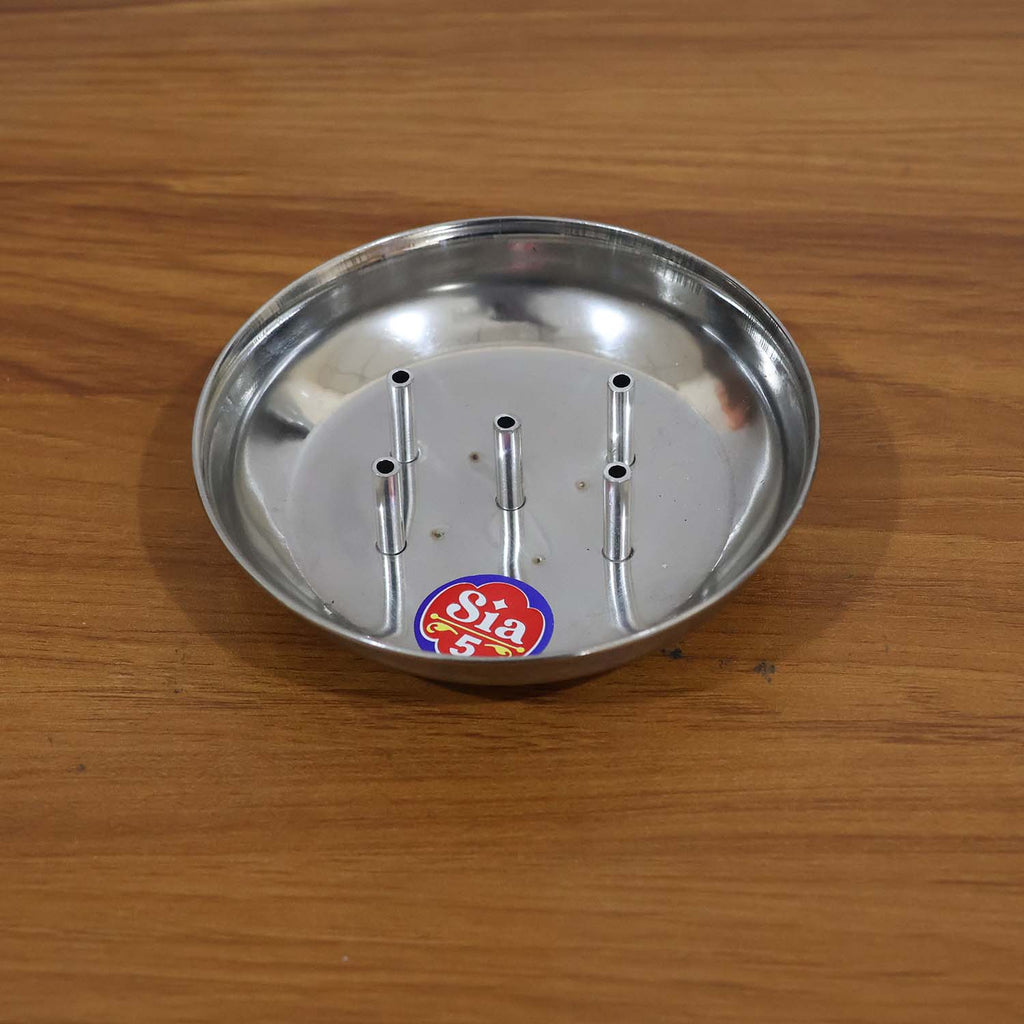 Compact stainless steel agarbatti holder ideal for daily pooja rituals