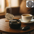 Round smokeless ashtray with lid in modern design