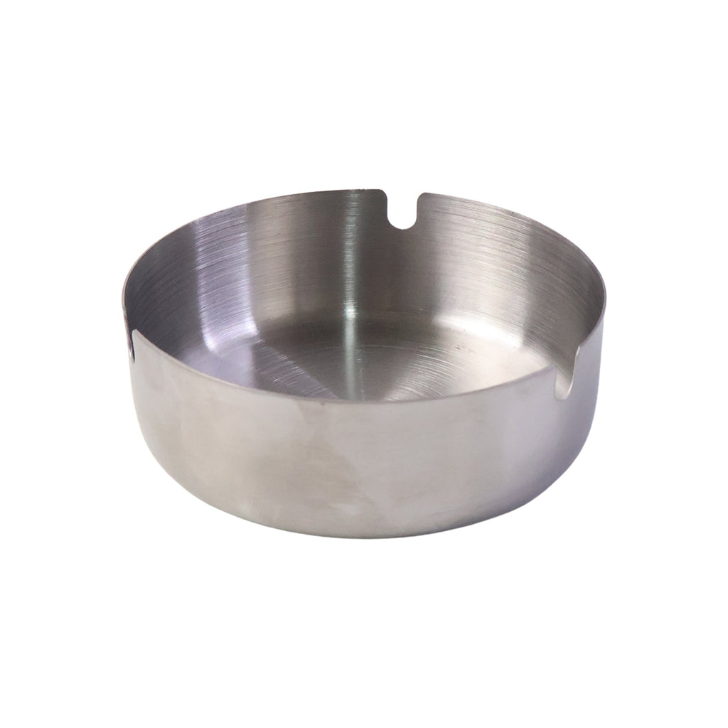 Top view of round tabletop cigarette ashtray with multiple slots