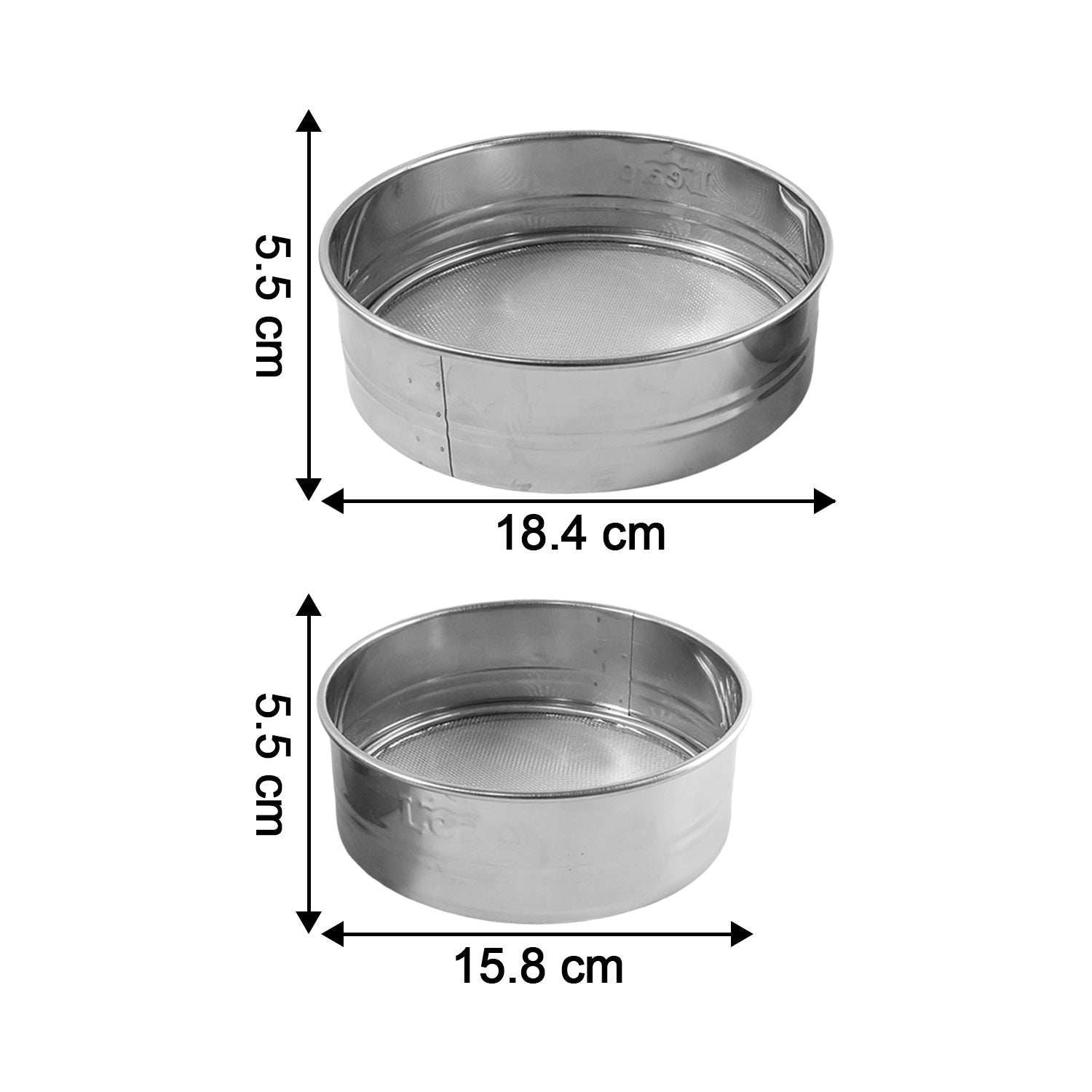 Multipurpose fine mesh flour strainer set for kitchen use
