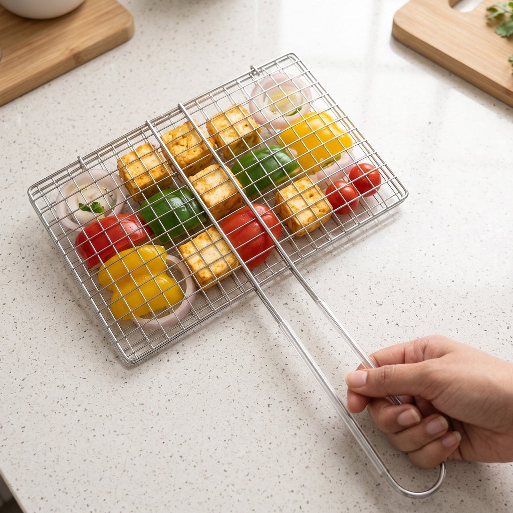 Camping BBQ grill mesh for outdoor cooking adventures