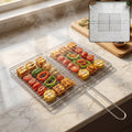 Stainless steel BBQ grill mesh with handle for outdoor cooking