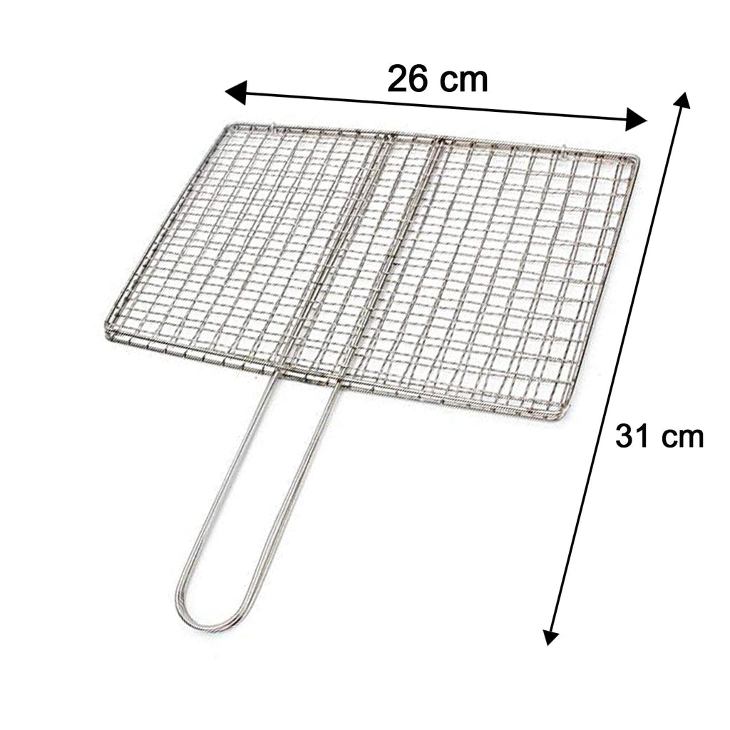 Steel grill jali with handle for safe grilling