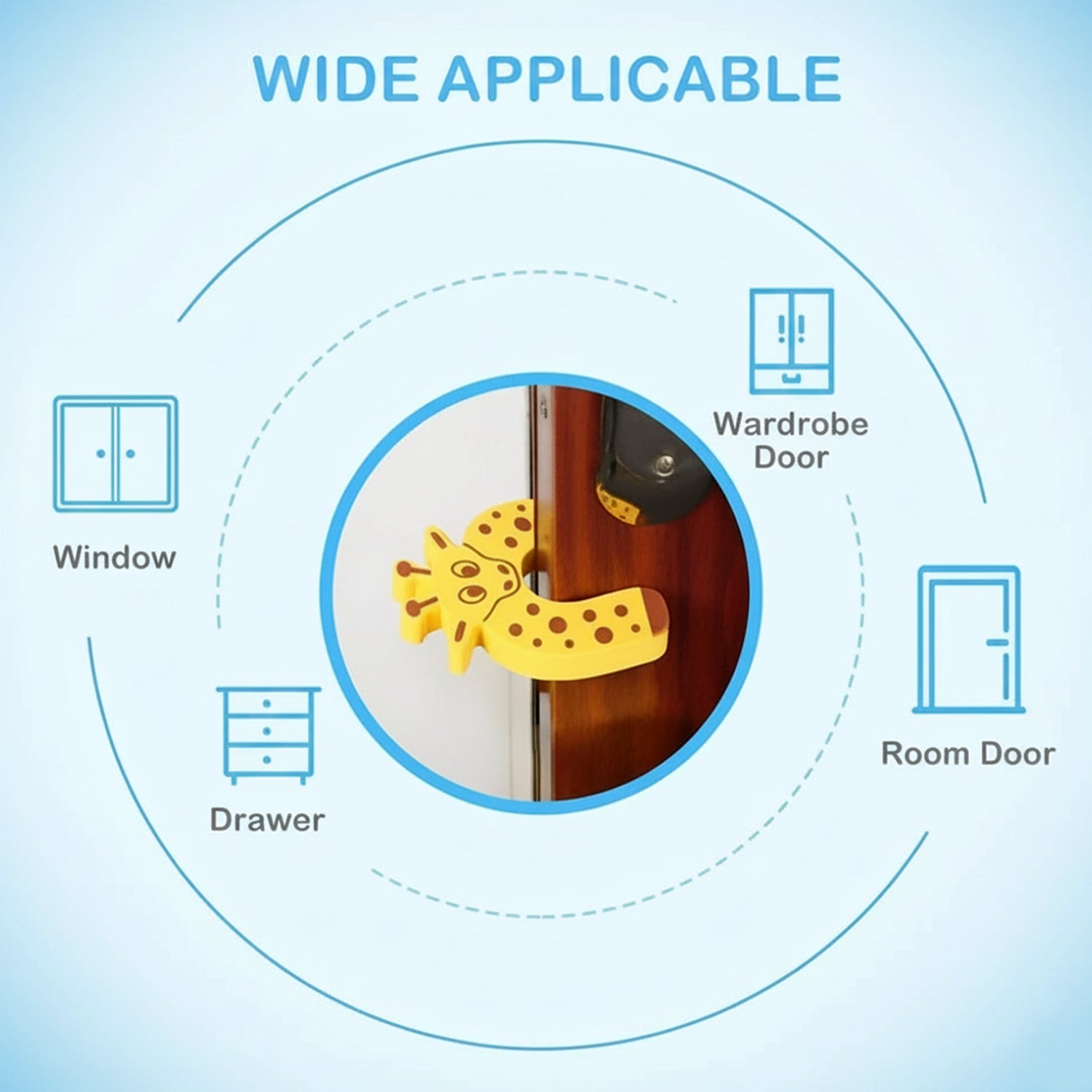 Wedge door stopper positioned to secure a door in an open position.