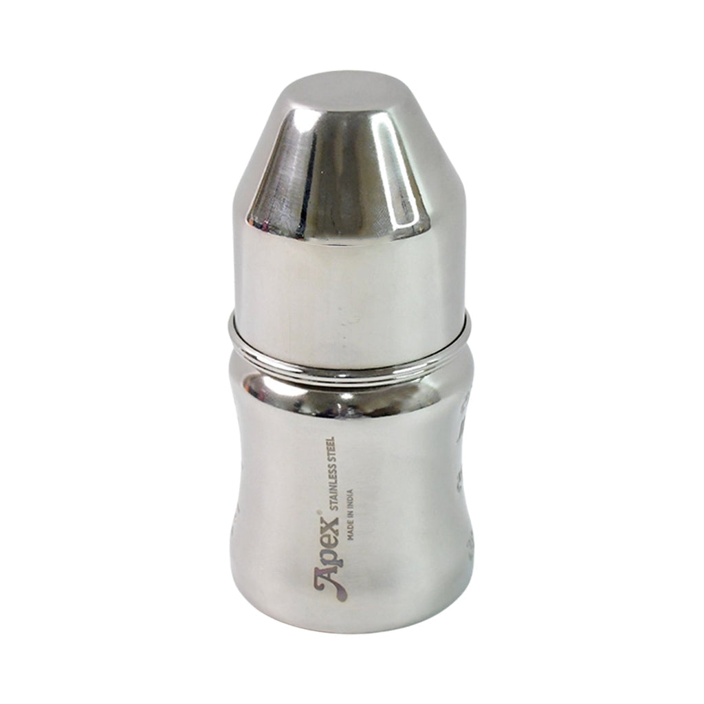 Easy to clean stainless steel baby feeding bottle with BPA-free nipple