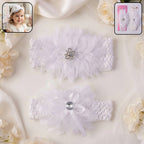 Soft elastic baby hair headband with floral lace design