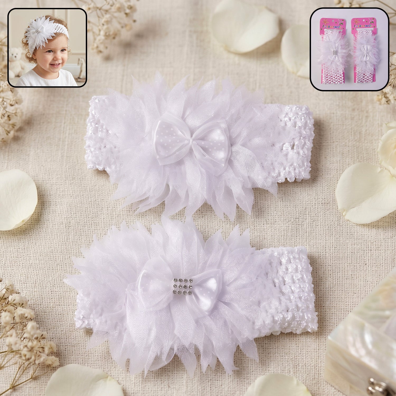 Stretchable baby hair accessory in mix design
