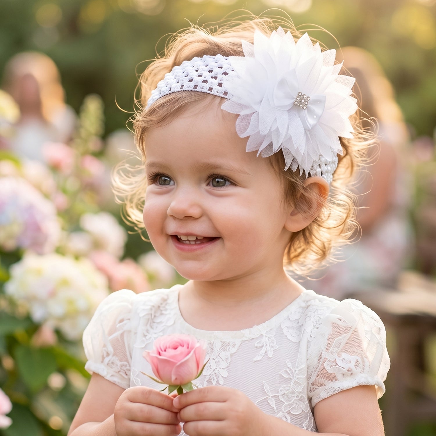 Cute girls headband design with floral bow