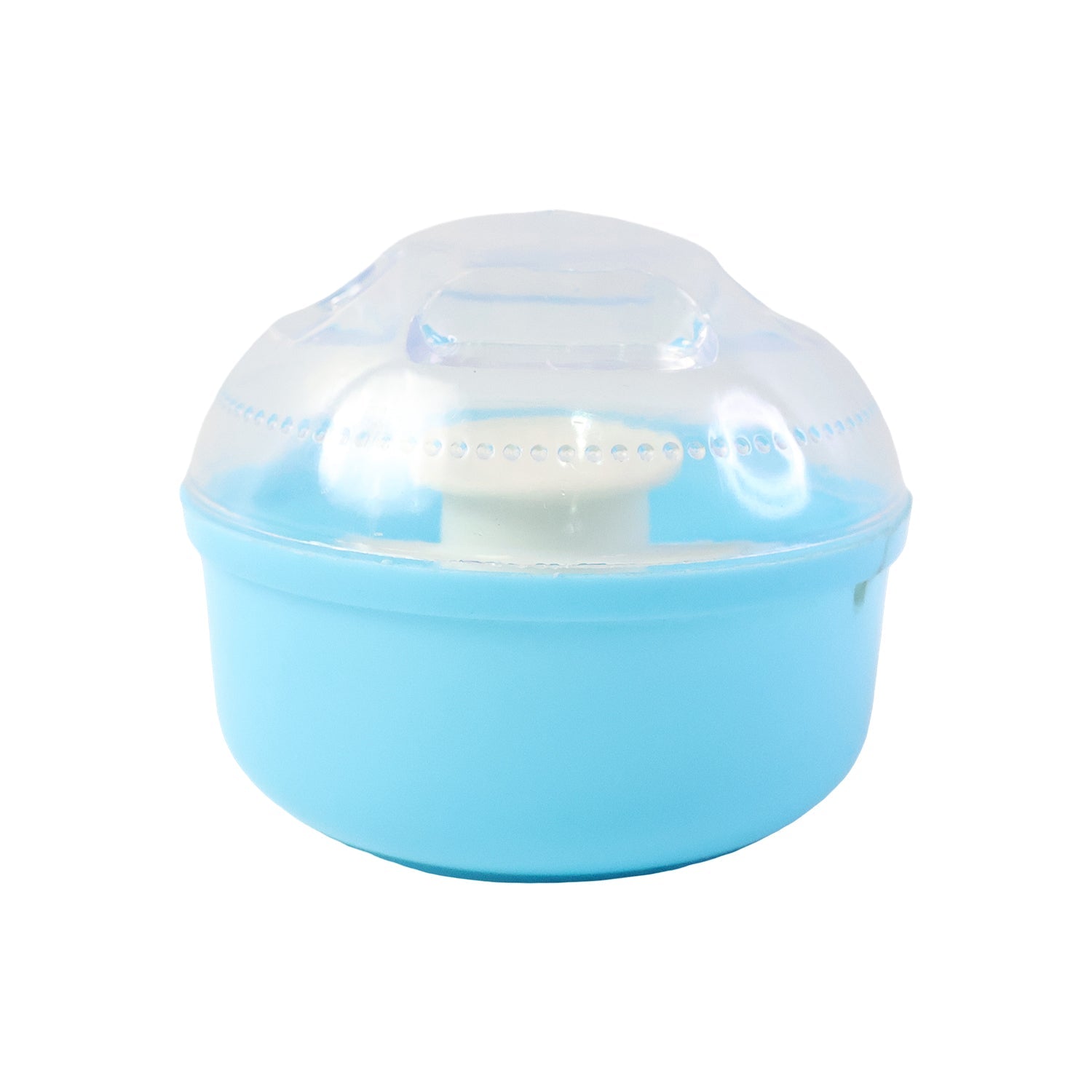 Baby powder puff dispenser for hygienic and gentle application