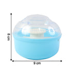 Close-up of soft applicator puff for baby powder application