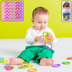 Colorful baby learning links educational toy set with interlocking rings