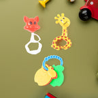 Colorful baby rattles designed ergonomically for small infant hands